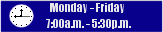 Atwill Service Centre Hours - Monday to Friday 7:00a.m. until 5:30p.m.